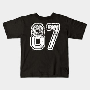 Number 87 Grungy in white Kids T-Shirt